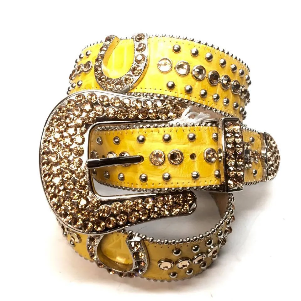 b.b. Simon "Yellow Horseshoe" Crystal Belt