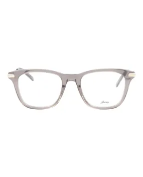 Brioni Mens Square/Rectangle Grey Gold Transparent Fashion Designer Eyewear
