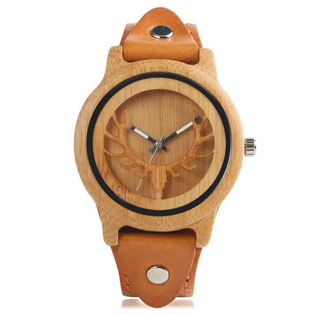 Deer Elk Wooden Watch