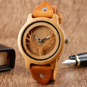 Deer Elk Wooden Watch