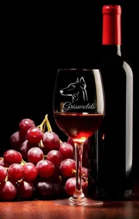 Doberman Wine Glass