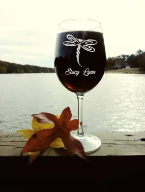 Dragonfly Wine Glass