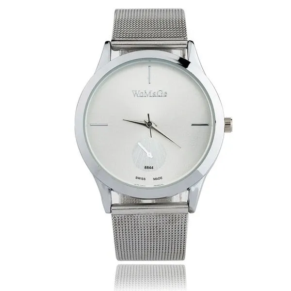 Fashion Alloy Belt Mesh Watches Unisex Women