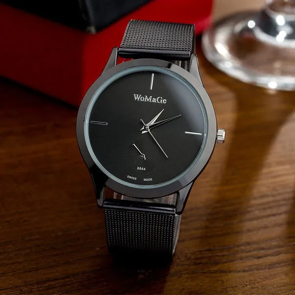 Fashion Alloy Belt Mesh Watches Unisex Women