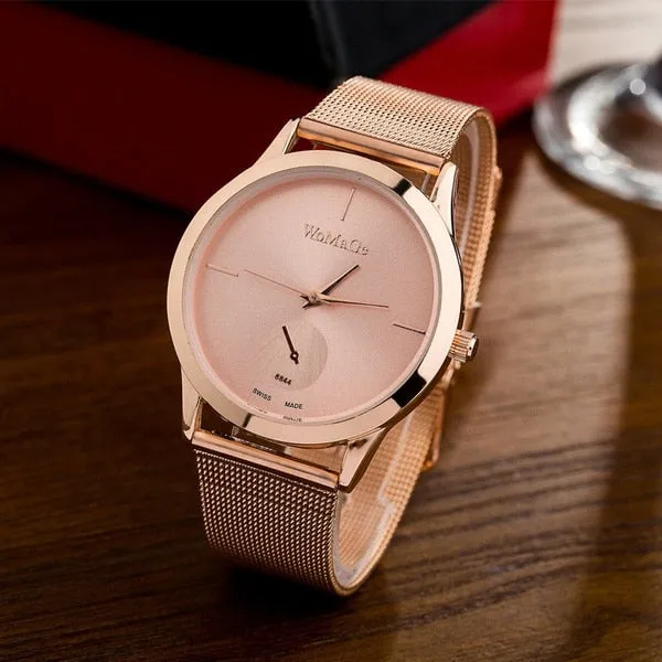 Fashion Alloy Belt Mesh Watches Unisex Women