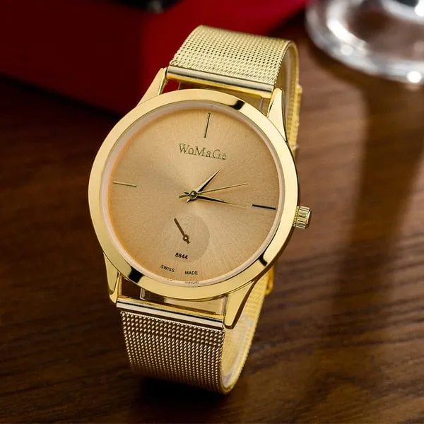 Fashion Alloy Belt Mesh Watches Unisex Women