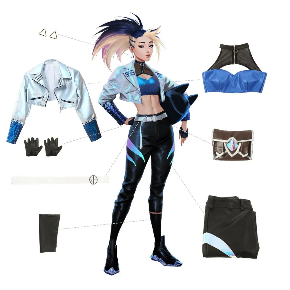 LOL KDA ALL OUT Akali Cosplay Costume