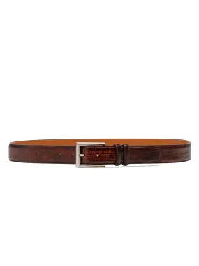 Magnanni Lizard Belt in Cognac