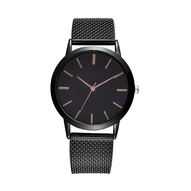 Modern Fashion Black Quartz Watches Women