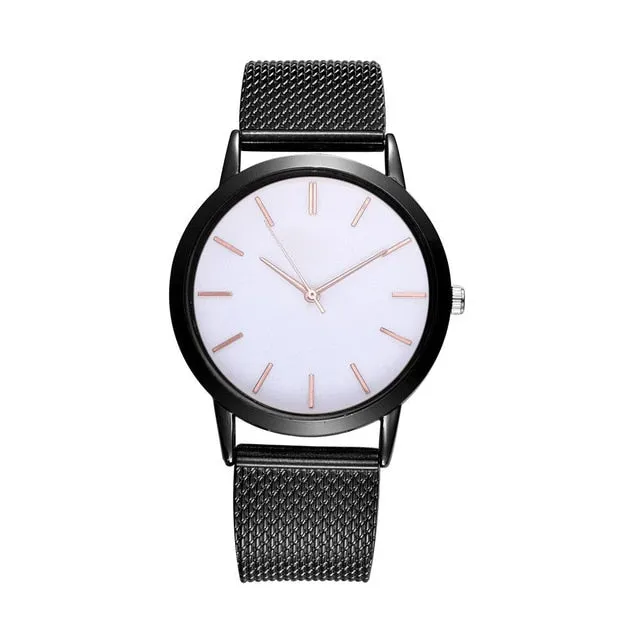 Modern Fashion Black Quartz Watches Women