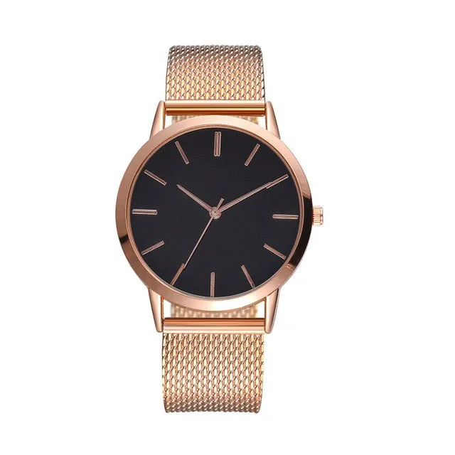 Modern Fashion Black Quartz Watches Women