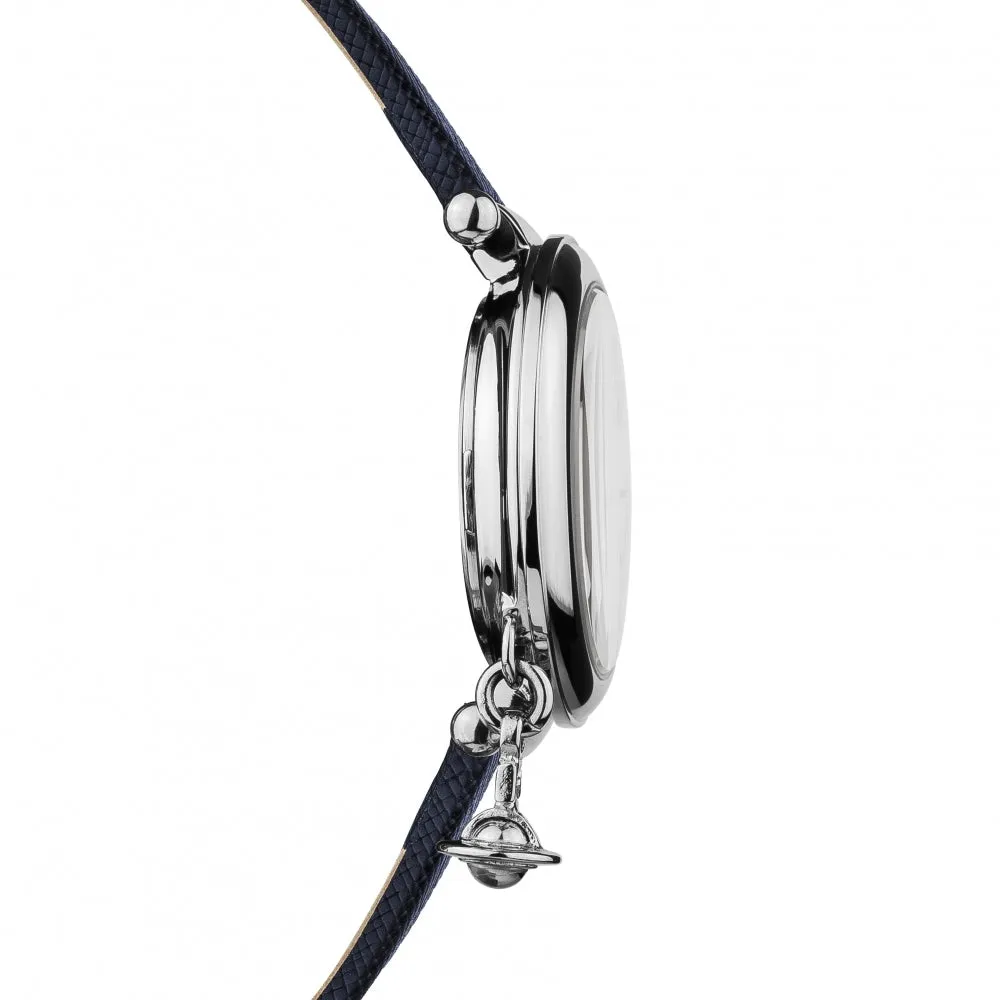 Orb Heart Watch - Silver & Dark Blue - VV006SLDBL