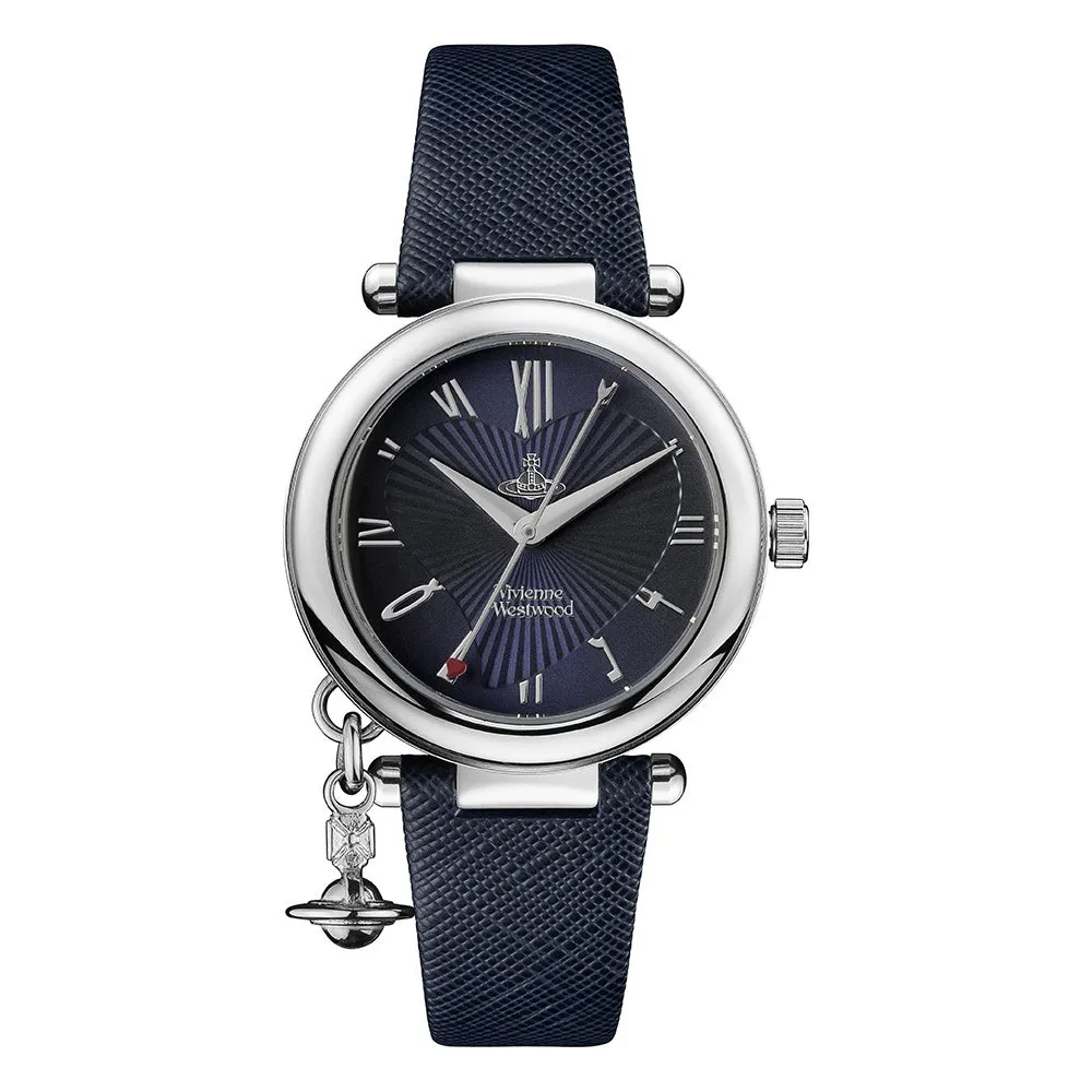 Orb Heart Watch - Silver & Dark Blue - VV006SLDBL