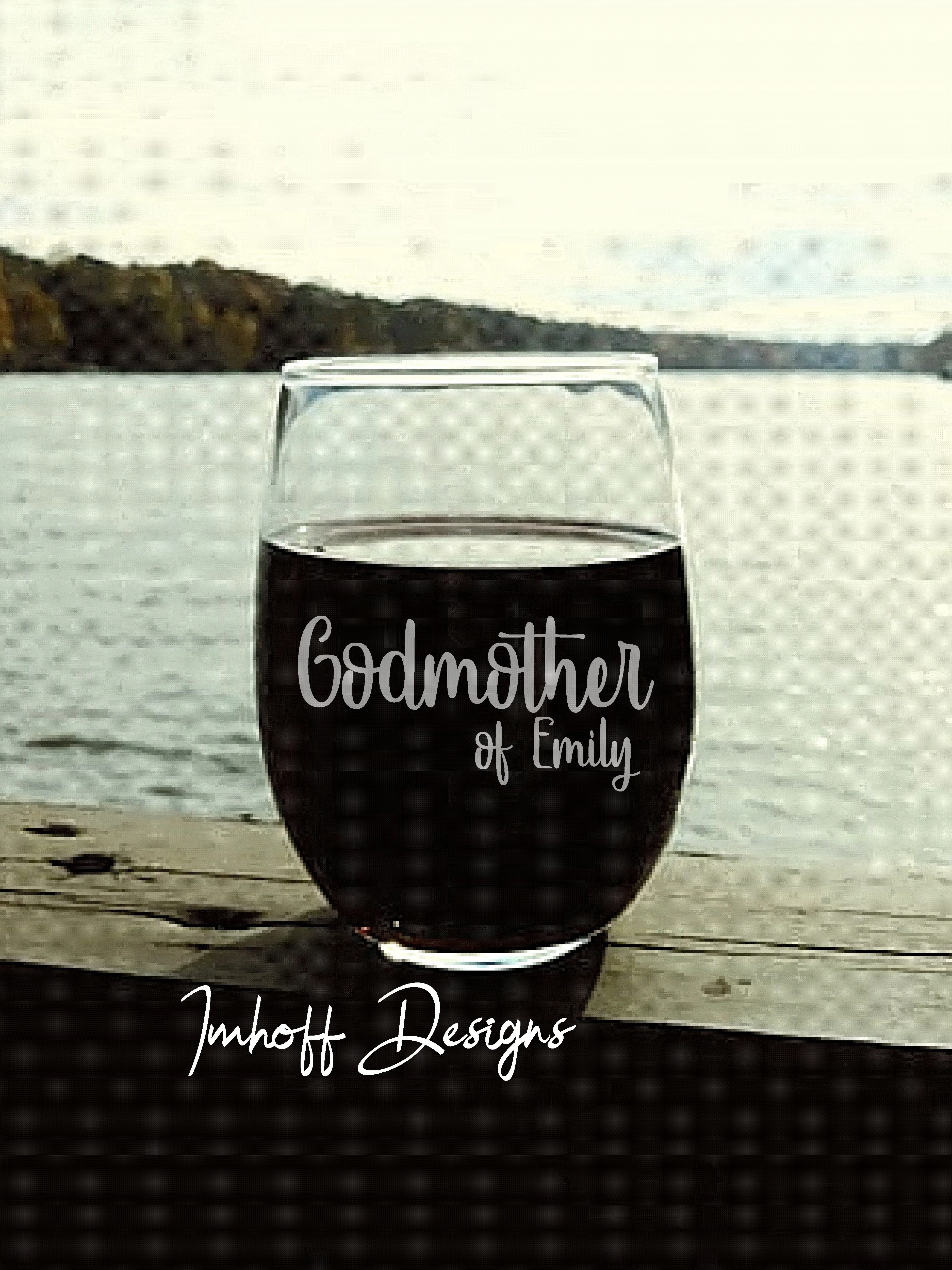 Personalized Godmother Gift | Wine Glass | Godmother Script
