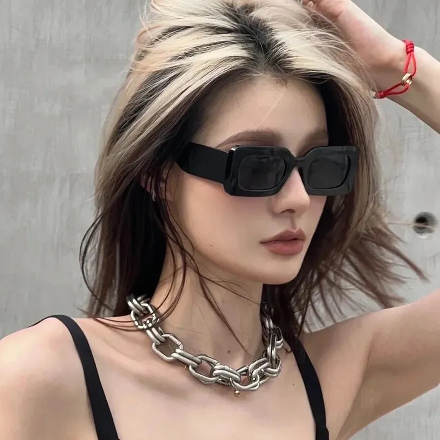 Toleet boh Sunglasses Women's High-Grade Square UV-Proof Sun-Proof Sunglasses Men's Retro Fashion Fashion