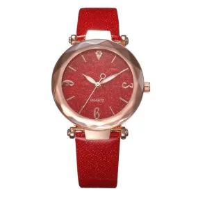 W139 Red Band Glitter Collection Quartz Watch
