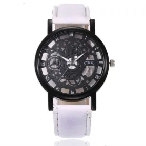 W157 White Band Gun Metal Black Gears Collection Quartz Watch