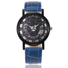 W158 Blue Band Gun Metal Black Gears Collection Quartz Watch