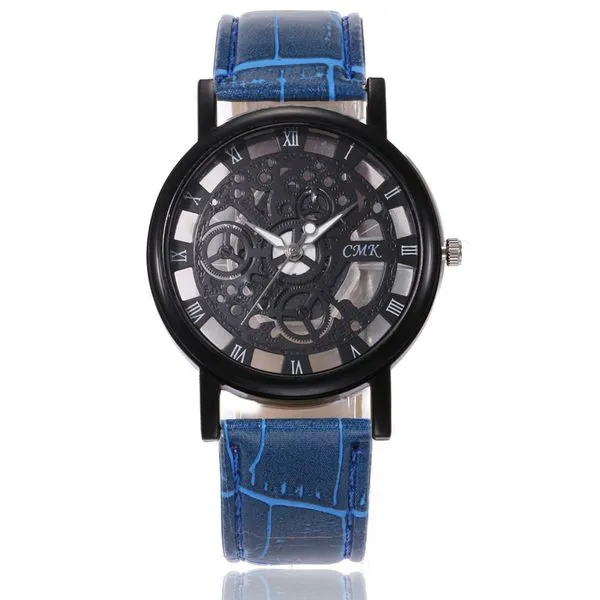 W158 Blue Band Gun Metal Black Gears Collection Quartz Watch