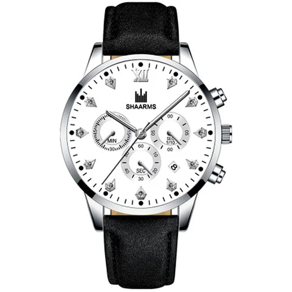 W18 White Band Silver Techno Time Collection Quartz Watch