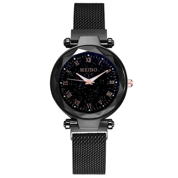 W180 Black Midnight Mesh Roman Numeral Collection Quartz Watch