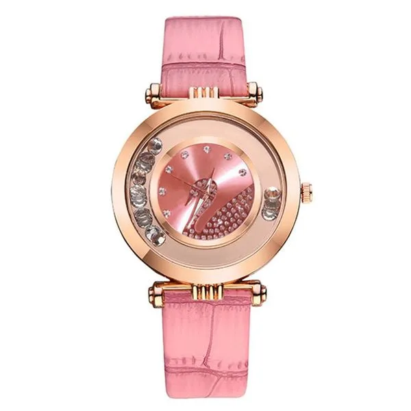 W222 Pink Gemstones Swan Collection Quartz Watch