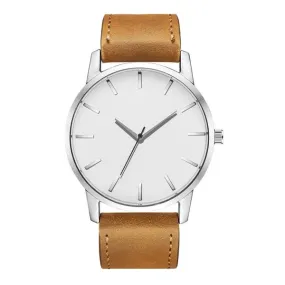 W233 Brown White Face Large Dial Collection Quartz Watch