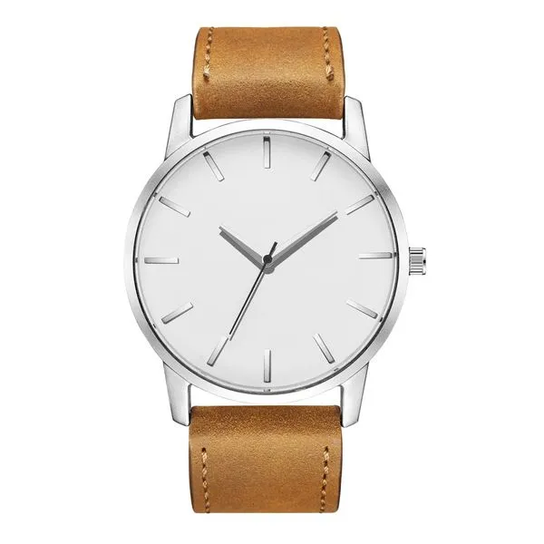 W233 Brown White Face Large Dial Collection Quartz Watch