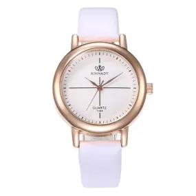 W234 White Band Simple Quartz Watch