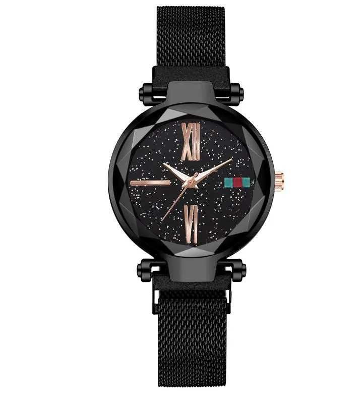 W408 Black Midnight Mesh Roman Numeral Collection Quartz Watch