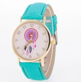 W557 Teal Pink Face Dreamcatcher Collection Quartz Watch