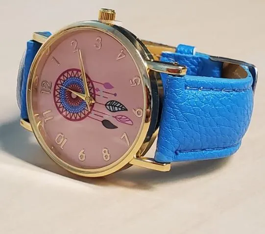 W565 Fashion Blue Pink Face Dreamcatcher Collection Quartz Watch