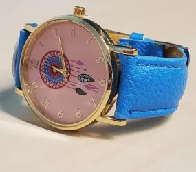 W565 Fashion Blue Pink Face Dreamcatcher Collection Quartz Watch